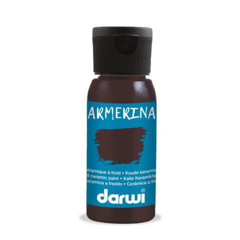 LOT DE 4 - DARWI FLACON DE 50 ML DE PEINTURE SUR CÉRAMIQUE À FROID - MARRON FONCÉ