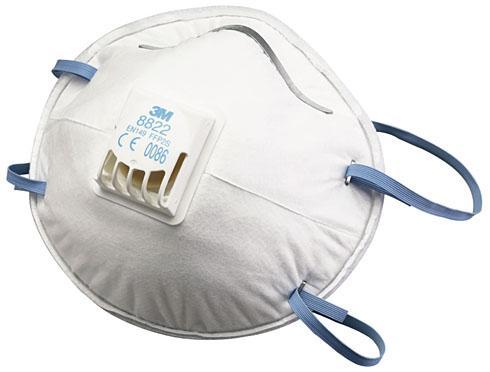 MASQUE PROTECTION 3M 8822 FFP2 AVEC SOUPAPE - BOÎTE DE 10