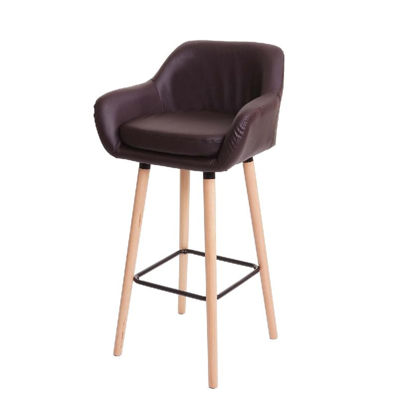 Mendler Tabouret de bar Malmö T381, chaise de bar Tabouret de bar certifié MVG ~ similicuir, marron - marron matière synthétique 74326_0