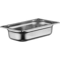 METRO Professional - Bac gastro GN 1/4 en acier inoxydable 18/10 - 65 mm - Argenté - 26.5 x 16.2 x 6.5 cm_0