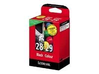 PACK CARTOUCHE LEXMARK NOIRE N°28 ET COULEUR N°29