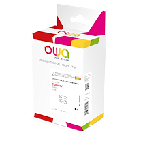 PACK DE 2 CARTOUCHES D'ENCRE REMANUFACTURÉES OWA - STANDARD - NOIR 3 COULEURS - POUR CANON PG-512, CL-513