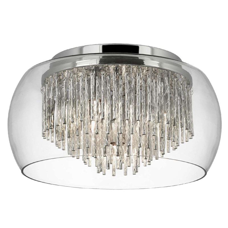 SEARCHLIGHT PLAFONNIER DE VERRE CURVA, SPIRALES D’ALU