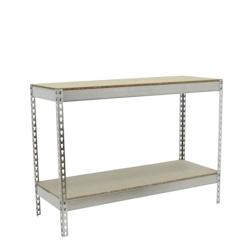 PROREGAL Étagère pour charges lourdes WOOD BEAST TWO | HxLxP 90x150x45cm | 2 niveaux | Charge du compartiment 600kg | Galvanisé - argenté métal P_0