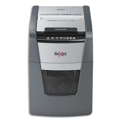 Rexel destructeur de documents Optimum Auto+ 100X - coupe croisée 4x28mm - 100 feuilles A4 - corbeille 34L - sécurité P-4_0