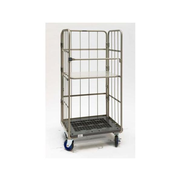 Roll conteneur 3 côtés repliable PRESTAR - charge 500kg - usage intensif et emboîtable_0