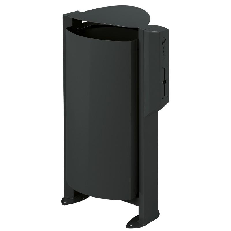 ROSSIGNOL Corbeille sur pied arkea canin avec distributeur de 200 sacs - 100 L - anthracite_0