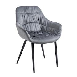 SalesFever Fauteuil | Velours (100% polyester) | L 63 x P 61 x H 81,5 cm | Gris - gris multi-matériau 396780_0