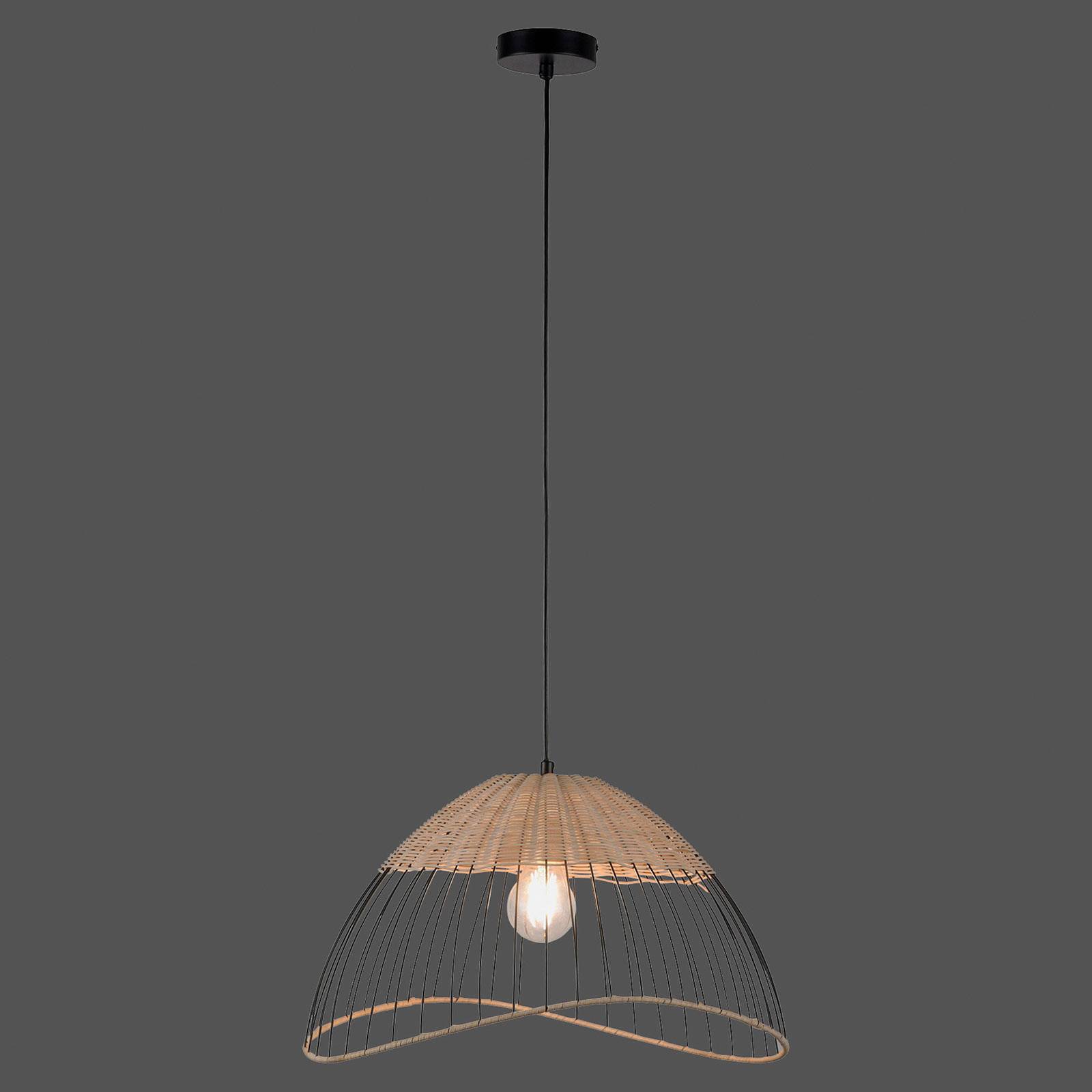 JUST LIGHT. SUSPENSION REED AVEC ABAT-JOUR SEMI-SPHÉRIQUE
