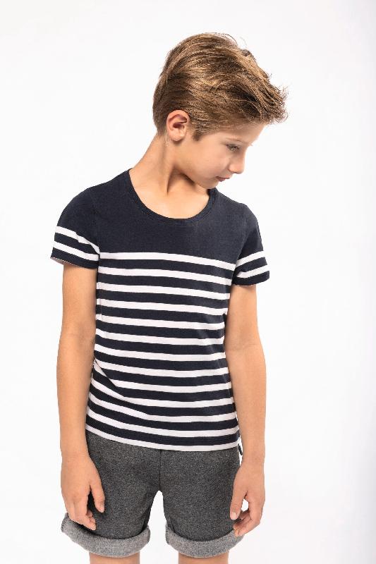 T-shirt marin col rond bio enfant - Kariban - 100% coton biologique - Réf: K3035_0