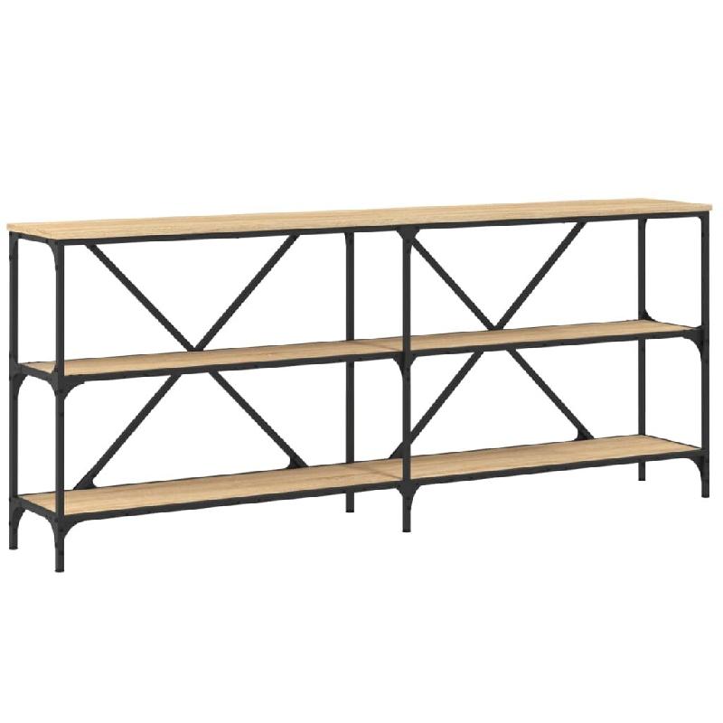 Table console chêne sonoma 180x30x75cm bois d'ingénierie et fer Modèle Orion Premium - 832854_0