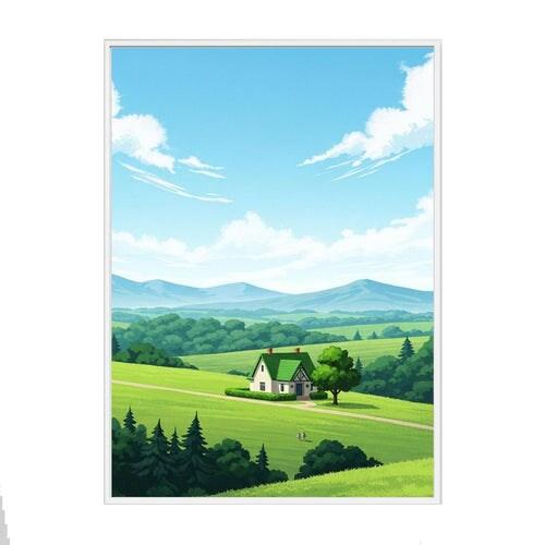 Tableau Contrée | Décoration Murale Gîte, Chambre d'Hôtes & CHR | Libre de Droits: 140 x 100 cm / 40 x 56″ / Blanc - multicolore Bois massif 4723791_0
