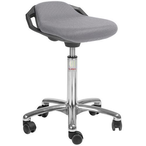 TABOURET SPACE-TISSU 3D-MEDIUM-ROULETTESEASY ROLLING-GRIS - GLOBAL PROFESSIONAL SEATING