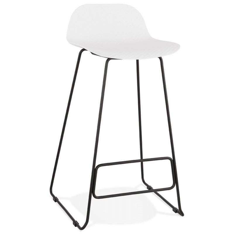 Tabouret de bar Blitz 95cm Blanc & Noir - Paris Prix - Métal & Polypropylène, compatible table haute_0
