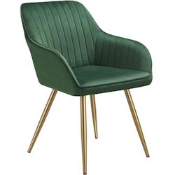 TecTake GmbH tectake Chaise de salle à manger aspect velours matelassé vert/or - 405718 - vert 405718_0