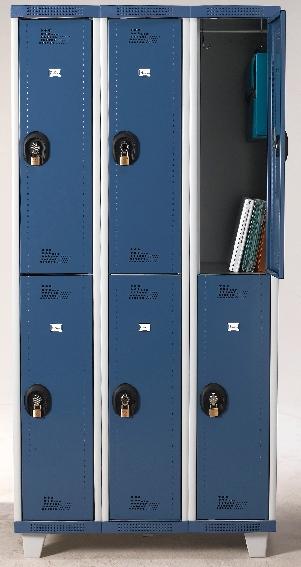 CASIER VESTIAIRE 3 COLONNES 2 CASES SUPERPOSÉES MORAILLON, BLEU RAL 5017 ACTU - MANUTAN COLLECTIVITÉS