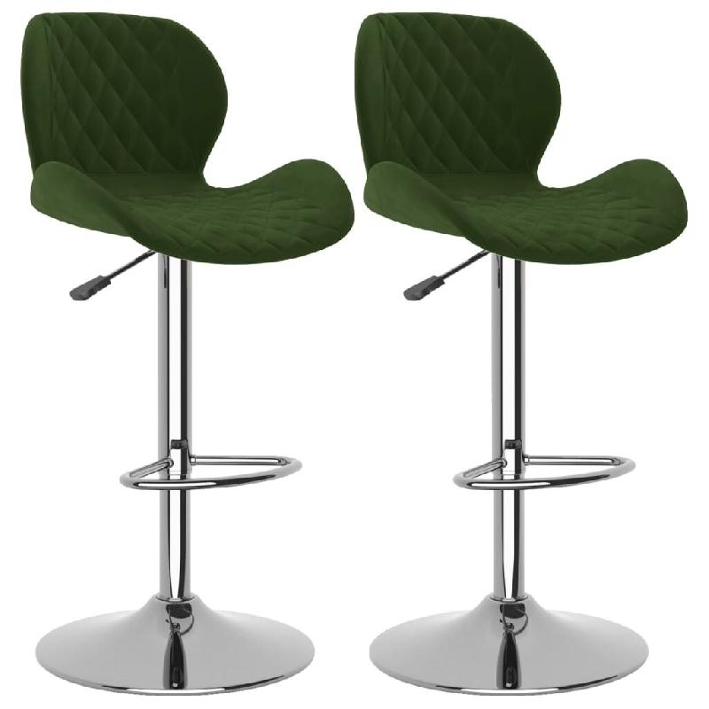 VidaXL Tabourets de bar lot de 2 vert foncé velours Modèle Aero Panorama Classique - 334914_0