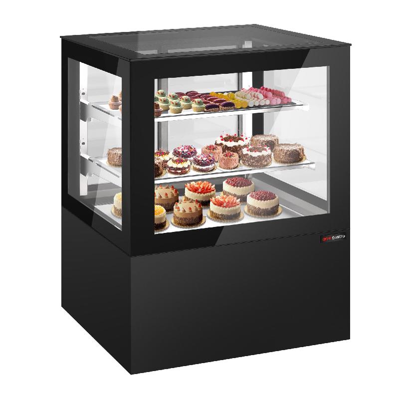 Vitrine à pâtisserie réfrigérée 1210 mm - LED et 2 étagères_0