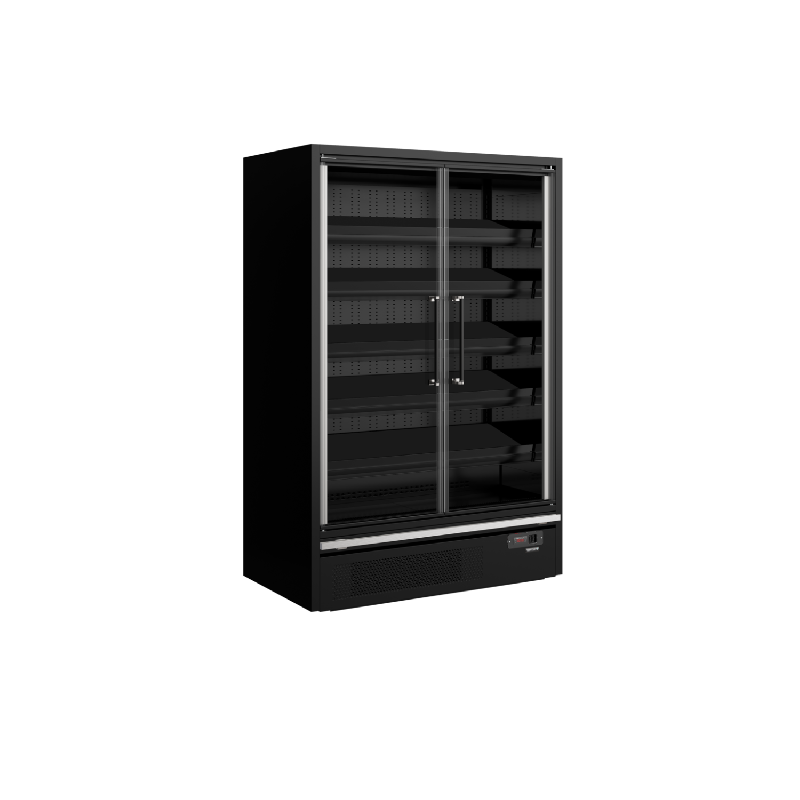 Vitrine ventilée positive 629 Litres, 6 niveaux, 2 portes vitrées battantes, noire, 583 W, 220 V - MONO_0
