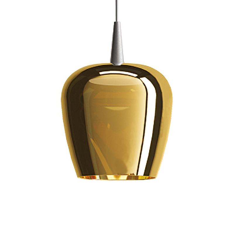 Zafferano Suspension Bilia 230V LED 8W en verre borosilicaté soufflé à la bouche avec finition Or Antique, diamètre 18 cm, hauteur 324 cm - doré_0