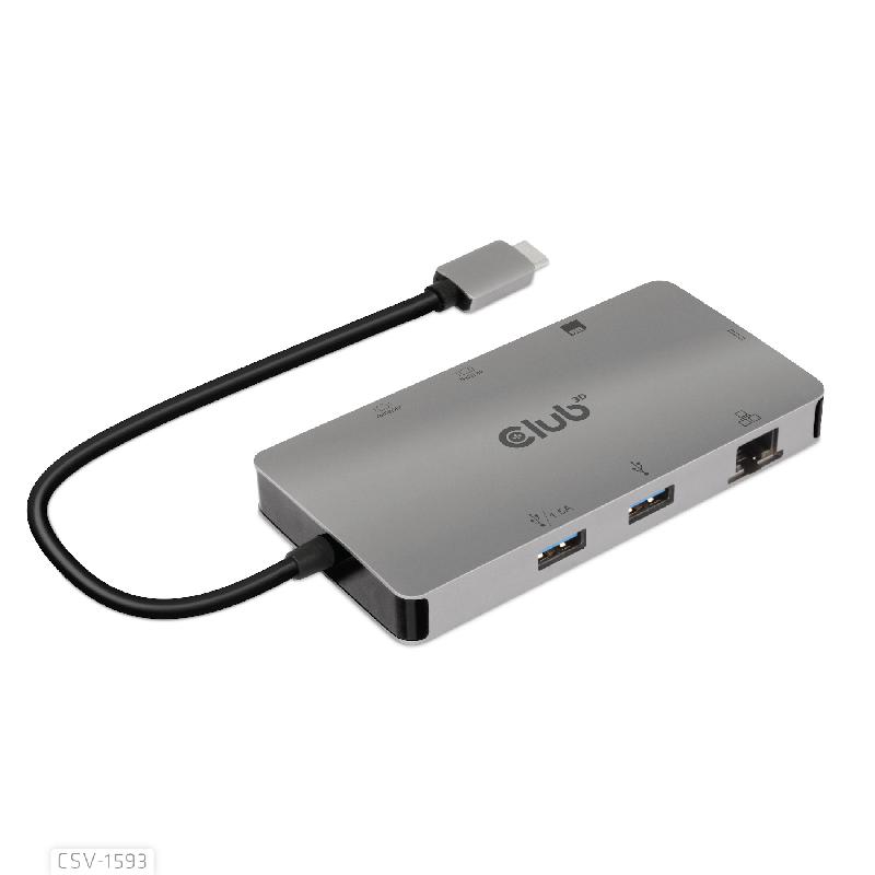 CLUB3D CSV-1593 - Hub & Concentrateur USB 3.2 Gen 1 Type-C avec 8 ports, HDMI, USB Type-A et Type-C_0