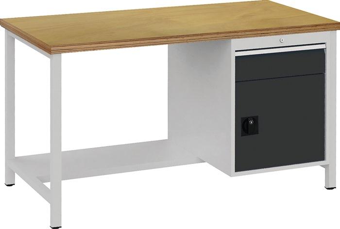 Établi gris anthracite, RAL 7016 l1500xH859xP750 mm Hêtre multiplex 40 mm 1 tiroir 1 porte BEDRUNKA+HIRTH_0
