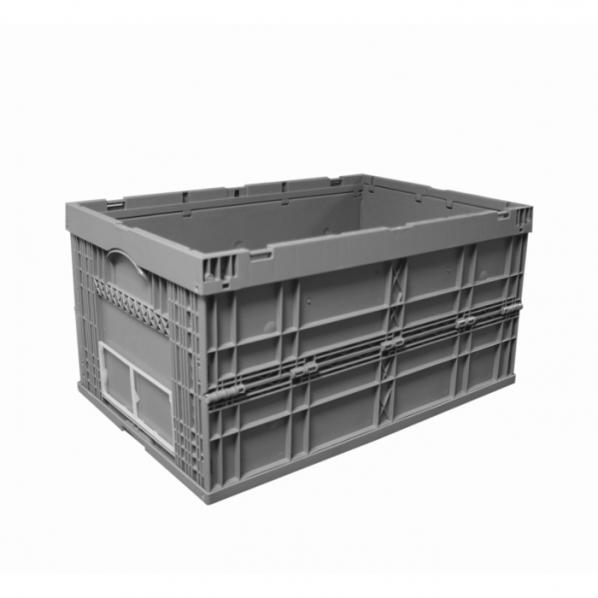 Bac norme Europe pliant - fond et parois pleines - 400 x 600 mm - volume 60 litres - polypropylène résistant - compatible palettes Europe_0