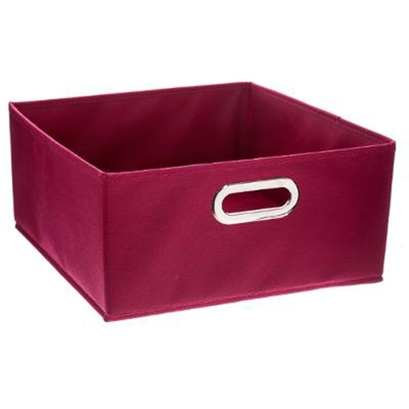 Boîte de rangement pliable premium 15x31cm framboise - Paris Prix - Compatible étagère Mix N Modul_0