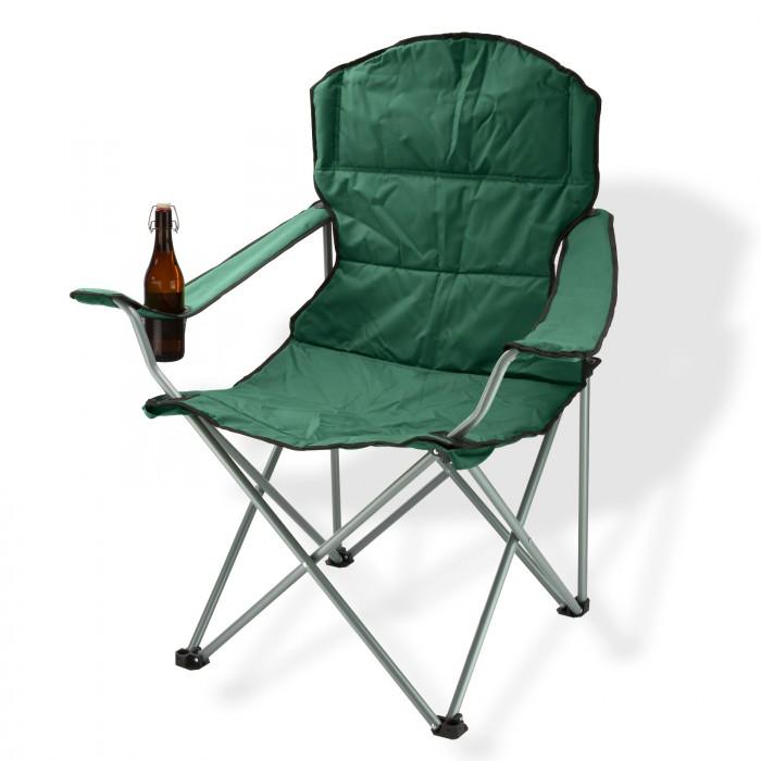 Chaise pliante avec porte-boissons - couleur verte_0