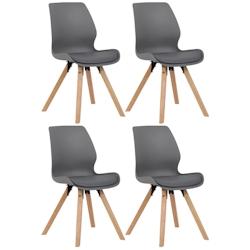 CLP Lot de 4 chaises de salle à manger Luna Gris/Plastique - gris plastique 322306_0
