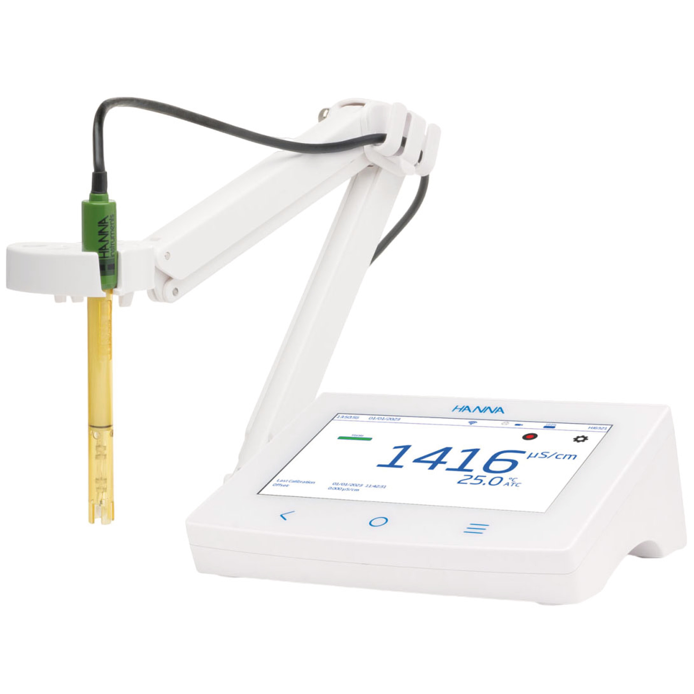 Conductimètre de paillasse tactile Hanna HI6321 - écran 7 pouces, multi-mesures et transfert de données_0