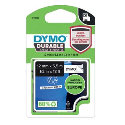 DYMO 1978364 D1 durable ruban noir sur fond blanc 12 mm x 5,5 m_0