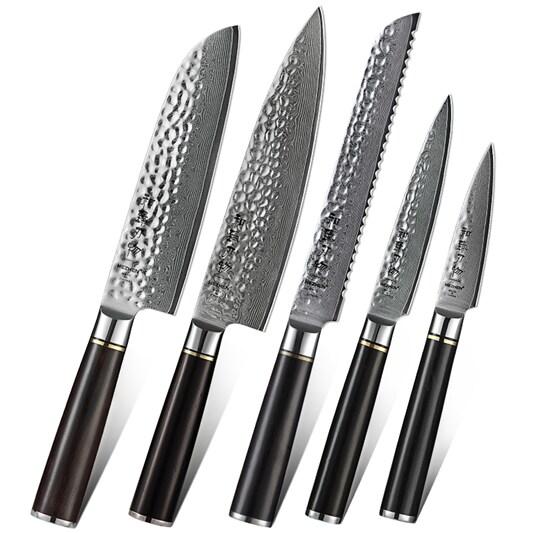 Hezhen - Set de couteaux Damas 5 pièces - Série B1Z Classic - multicolore multi-matériau B1Z-A5_0