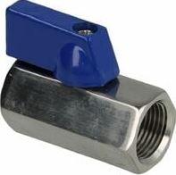 Mini vanne FF manette bleue - PN 16 - Laiton chromé EN 12165 - Réf. : syc1011_0