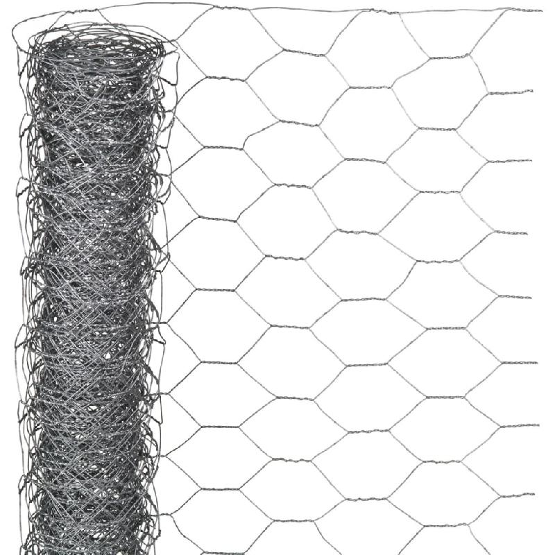 Nature grillage métallique hexagonal 0,5x2,5 m 25 mm acier galvanisé 419767_0