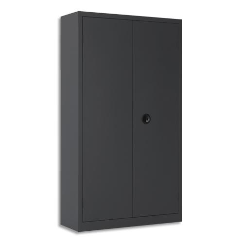 Armoire Monobloc à Rideaux Pierre Henry - 2 Tablettes, Noir RAL 9005 (H100 X L120 X P43 Cm)