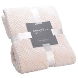 Plaid Damier crème 170x240 cm -  Beige Rectangle Polyester Amadeus 170x0.2 cm - beige polyester 3520071918457_0