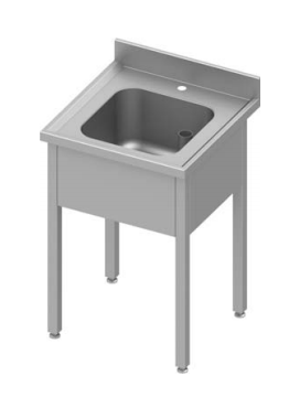 Plonge inox adossée avec 1 bac sans étagère 600x600x900 à monter - 934406060_0