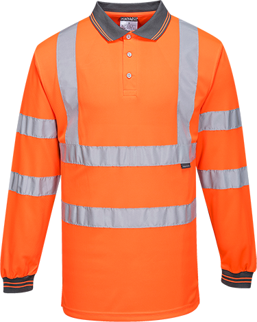 Polo hv manche longue    orange s277, xxl_0