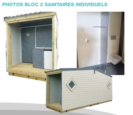 Cabine sanitaire pour camping