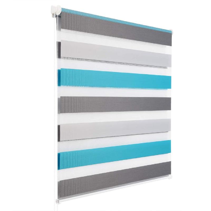 STORE ENROULEUR ZEBRA DAY AND NIGHT ROULEAU DOUBLE COUCHE 80X150CM BLANC GRIS TURQUOISE 19_0000860_0