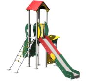 Structure de jeux combinées avec tour et kiosque Alpha - AL11503I - Créa Équipements - pour enfants de 5 à 12 ans_0