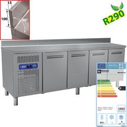 Table ventilée 4 portes gn 1/1 550 litres profi line 2250x700xh880/900 frigorifique - MR4/R2-BA_0