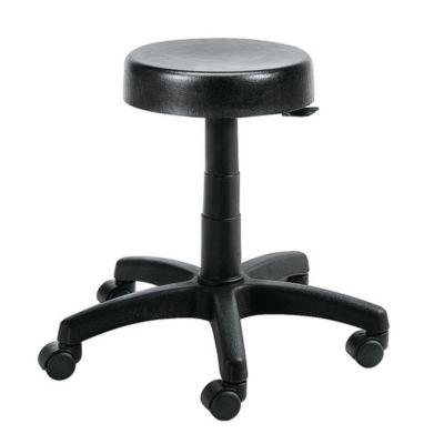 Tabouret bas Budget à roulettes  polyuréthane noir réglable de 43-55 cm_0