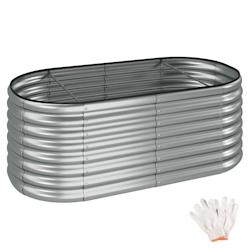 TecTake GmbH tectake Carré potager FLORMMA 160 x 80 x 60 cm  argent - 405628 - argenté acier 405628_0