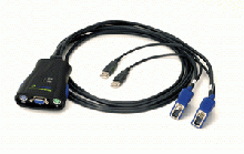 1014-02X - Commutateur KVM miniature avec câbles intégrés de 1,8 m - compatible VGA/SVGA/MultiSync et USB_0