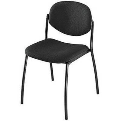 2 Chaises visiteur Lexia - Tissu - Noir - Pieds Métal noir_0