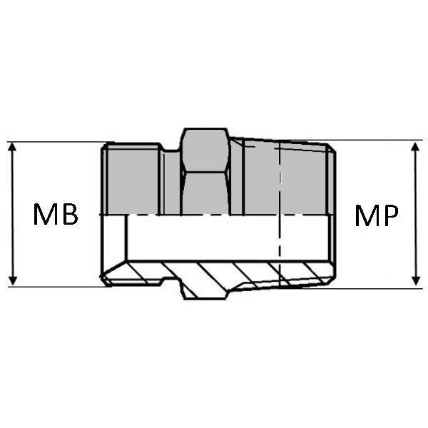 Adaptateur droit mâle BSP pour bague BS x mâle NPT - BMMBC00202 - MBSPCT1/8 / MNPT1/8_0