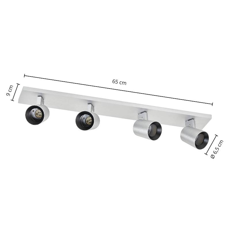 ARCCHIO LAVO SPOT POUR PLAFOND À 4 LAMPES ALU