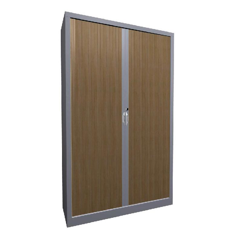 ARMOIRE À RIDEAU MÉTALLIQUE 120 X 198 CM CHÊNE CLAIR/ALU - MANUTAN COLLECTIVITÉS